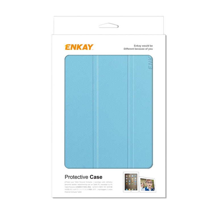 For iPad mini 2024 / mini 6 ENKAY Custer Texture Horizontal Flip PU+PC Leather Tablet Case with Three-folding Holder & Sleep / Wake-up Function(Light Blue) - iPad mini 6 Cases by ENKAY | Online Shopping UK | buy2fix