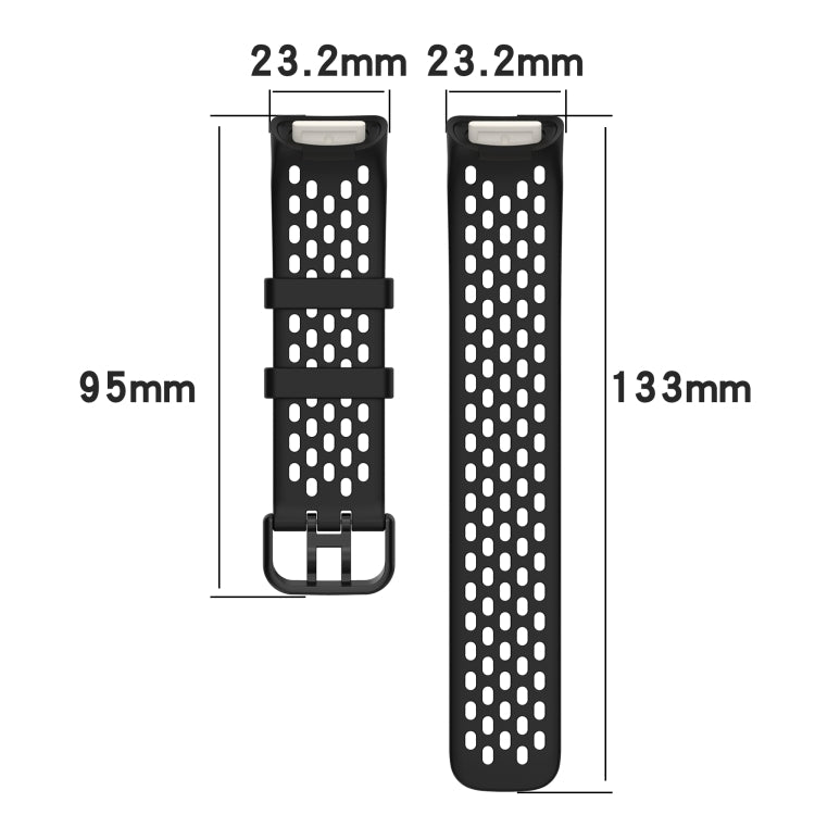 For Fitbit Charge 5 Monochromatic Breathable Silicone Watch Band(Moon White) - Watch Bands by buy2fix | Online Shopping UK | buy2fix