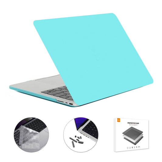 ENKAY Hat-Prince 3 in 1 Matte Laptop Protective Case + TPU Keyboard Film + Anti-dust Plugs Set for MacBook Pro 16.2 inch A2485 2021/A2880 2023, Version:EU Version(Cyan) - MacBook Pro Cases by ENKAY | Online Shopping UK | buy2fix