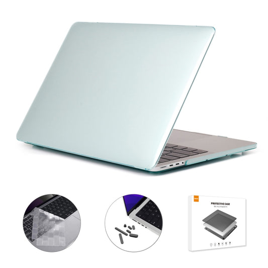 ENKAY Hat-Prince 3 in 1 Crystal Laptop Protective Case + TPU Keyboard Film + Anti-dust Plugs Set for MacBook Pro 14.2 inch A2442 2021, Version:EU Version(Light Green) - MacBook Pro Cases by ENKAY | Online Shopping UK | buy2fix