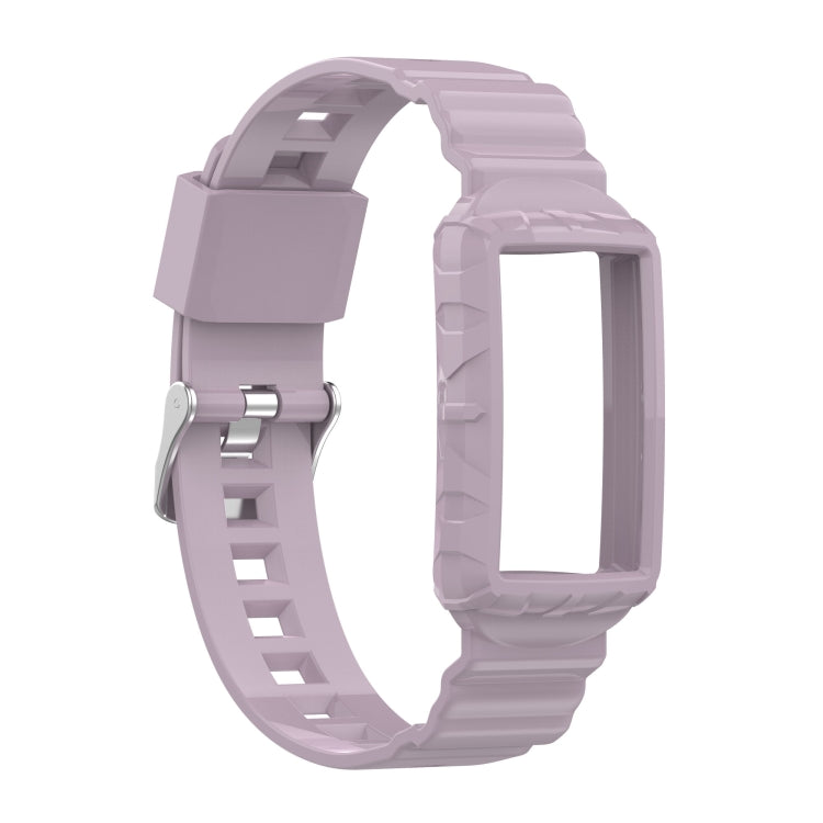 For Fitbit Charge 5 Silicone One Body Armor Watch Band(Light Purple) - Watch Bands by buy2fix | Online Shopping UK | buy2fix