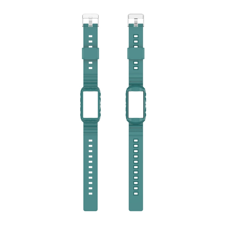 For Fitbit Charge 4 SE Silicone One Body Armor Watch Band(Green Pine Needles) - Watch Bands by buy2fix | Online Shopping UK | buy2fix