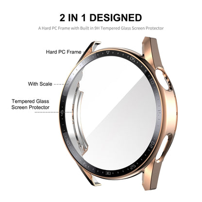 For Huawei Watch GT 3 46mm ENKAY PC Frame + Tempered Glass Protector Case With Scale(Silver) - Watch Cases by ENKAY | Online Shopping UK | buy2fix