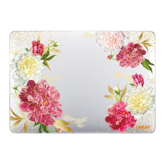 ENKAY Flower Series Pattern Laotop Protective Crystal Case for MacBook Pro 16 inch A2141(Paeonia) - MacBook Pro Cases by ENKAY | Online Shopping UK | buy2fix