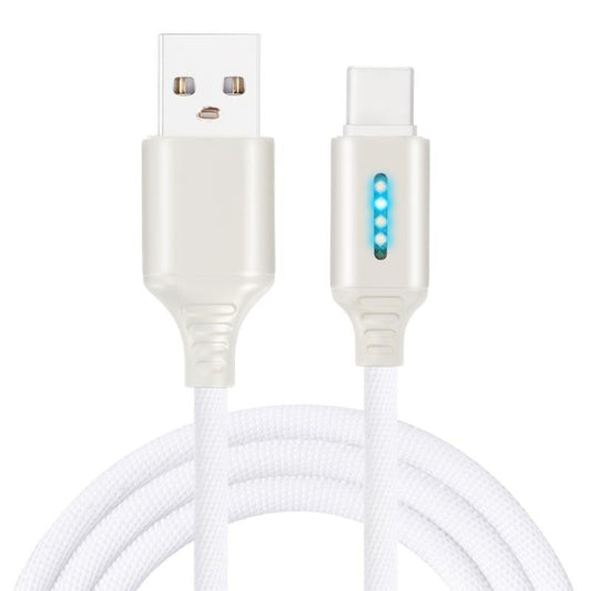 USB-C / Type-C Interface Zinc Alloy Marquee Luminous Intelligent Automatic Power off Charging Data Cable(white) - USB-C & Type-C Cable by buy2fix | Online Shopping UK | buy2fix