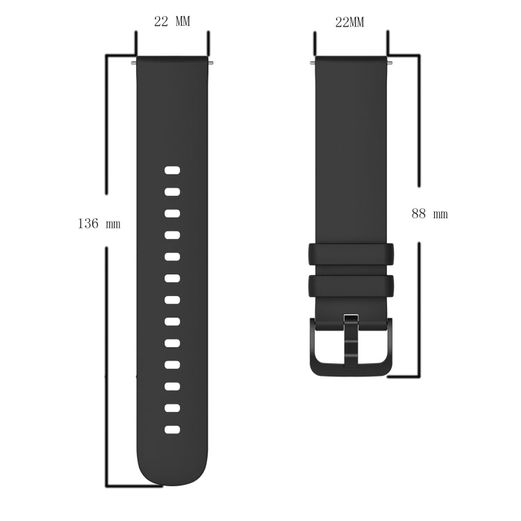 For Amazfit 3 22mm Solid Color Soft Silicone Watch Band(Black) - Watch Bands by buy2fix | Online Shopping UK | buy2fix