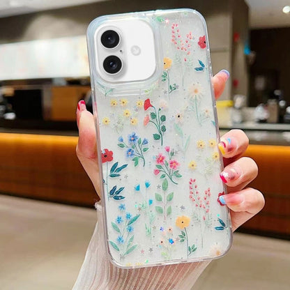 For iPhone 16 Fresh Small Floral Epoxy TPU Phone Case(D04 Colorful Floral) - iPhone 16 Cases by buy2fix | Online Shopping UK | buy2fix