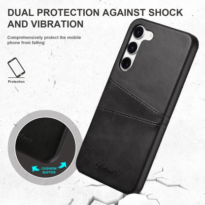 For Samsung Galaxy S24 Ultra 5G teni Calf Texture Back Cover Phone Case with Card Slots(Black) - Galaxy S24 Ultra 5G Cases by Suteni | Online Shopping UK | buy2fix