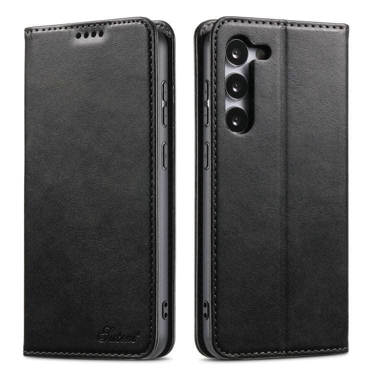 For Samsung Galaxy S23 5G Suteni Calf Texture Horizontal Flip Leather Phone Case(Black) - Galaxy S23 5G Cases by Suteni | Online Shopping UK | buy2fix