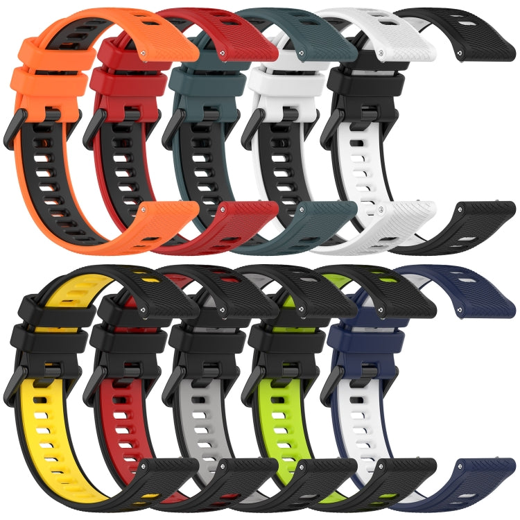 For Huawei GT2 46mm 22mm Sports Two-Color Silicone Watch Band(White+Black) - Watch Bands by buy2fix | Online Shopping UK | buy2fix