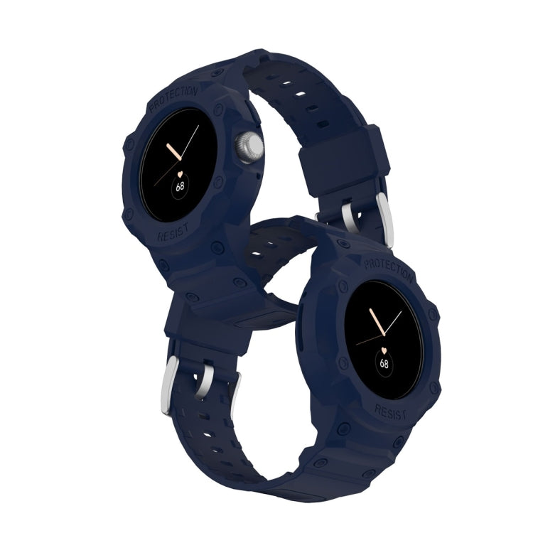 For Google Pixel Watch JUNSUNMAY Integrated TPU Adjustable Elastic Watch Band(Dark Blue) - Watch Bands by JUNSUNMAY | Online Shopping UK | buy2fix