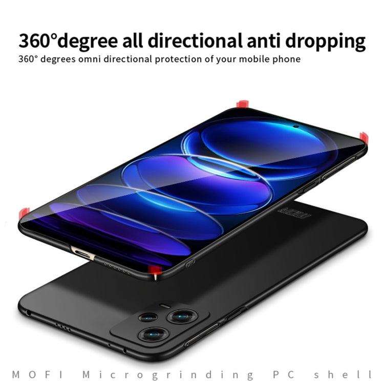 For Redmi Note 12 Pro 5G Global MOFI Micro-Frosted PC Ultra-thin Hard Phone Case(Black) - Note 12 Pro Cases by MOFI | Online Shopping UK | buy2fix
