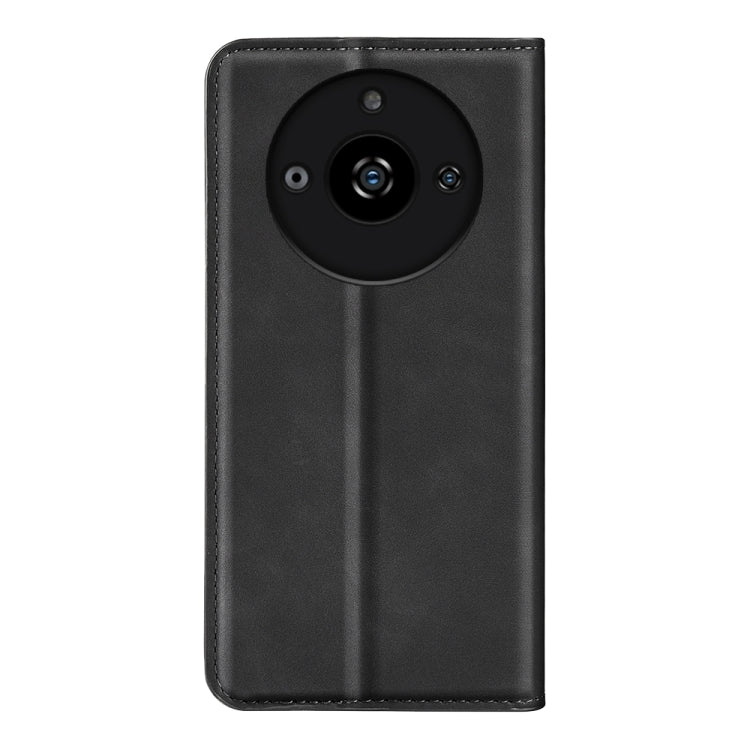 For Realme 11 Retro-skin Magnetic Suction Leather Phone Case(Black) - Realme Cases by buy2fix | Online Shopping UK | buy2fix