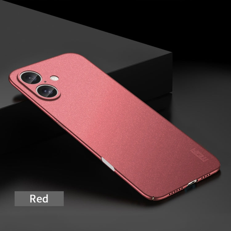 For iPhone 16 Plus MOFI Fandun Series Frosted PC Ultra-thin All-inclusive Phone Case(Red) - iPhone 16 Plus Cases by MOFI | Online Shopping UK | buy2fix