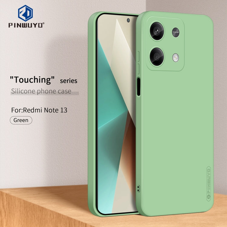 For Xiaomi Redmi Note 13 PINWUYO Sense Series Liquid Silicone TPU Phone Case(Green) - Note 13 Cases by PINWUYO | Online Shopping UK | buy2fix