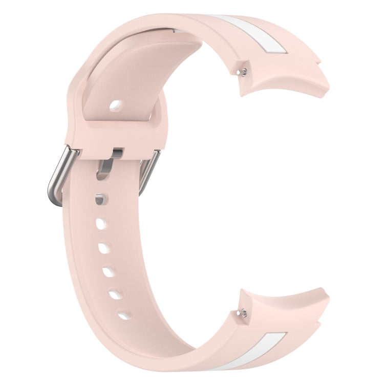 For Samsung Galaxy Watch 6 Classic 43mm Two-Color Silicone Watch Band(Pink+White) - Watch Bands by buy2fix | Online Shopping UK | buy2fix