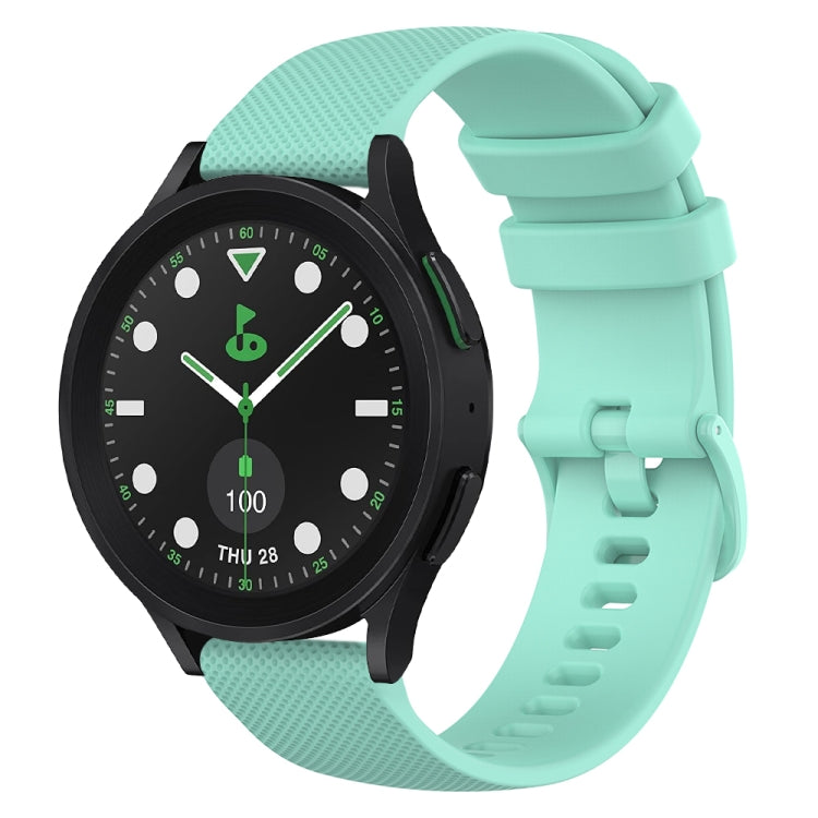 For Samsung Galaxy watch 5 Pro Golf Edition 20mm Checkered Silicone Watch Band(Teal) - Watch Bands by buy2fix | Online Shopping UK | buy2fix