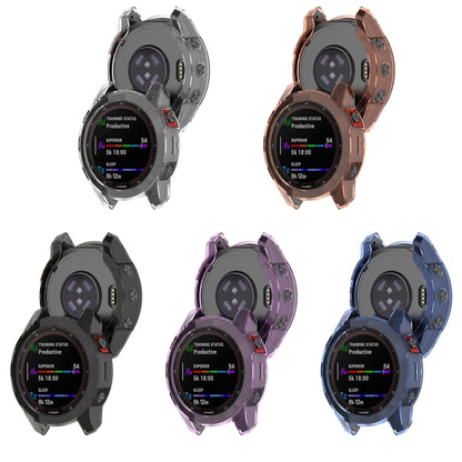 For Garmin Fenix 7 Pro Half-Package TPU Watch Protective Case(Transparent Black) - Watch Cases by buy2fix | Online Shopping UK | buy2fix