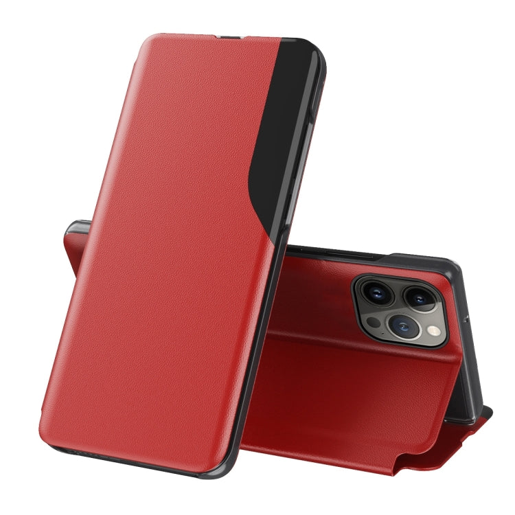 For iPhone 16 Pro Side Display Flip Leather Phone Case(Red) - More iPhone Cases by buy2fix | Online Shopping UK | buy2fix