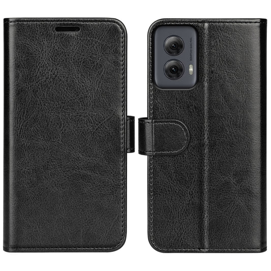 For Motolora Moto G Power 5G 2024 R64 Texture Horizontal Flip Leather Phone Case(Black) - Motorola Cases by buy2fix | Online Shopping UK | buy2fix