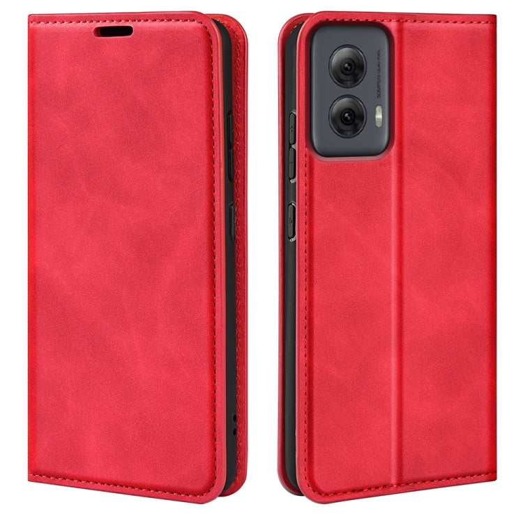 For Motorola Moto G Power 5G 2024 Retro-skin Magnetic Suction Leather Phone Case(Red) - Motorola Cases by buy2fix | Online Shopping UK | buy2fix