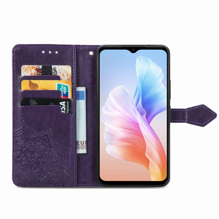 For DOOGEE X98 Pro / X98 Mandala Flower Embossed Leather Phone Case(Purple) - Doogee Cases by buy2fix | Online Shopping UK | buy2fix