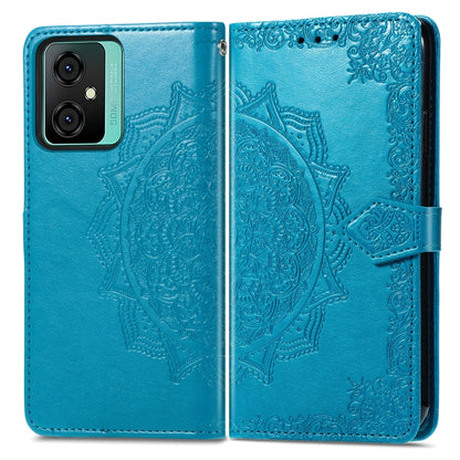 For Blackview C70 Mandala Flower Embossed Leather Phone Case(Blue) - More Brand by buy2fix | Online Shopping UK | buy2fix