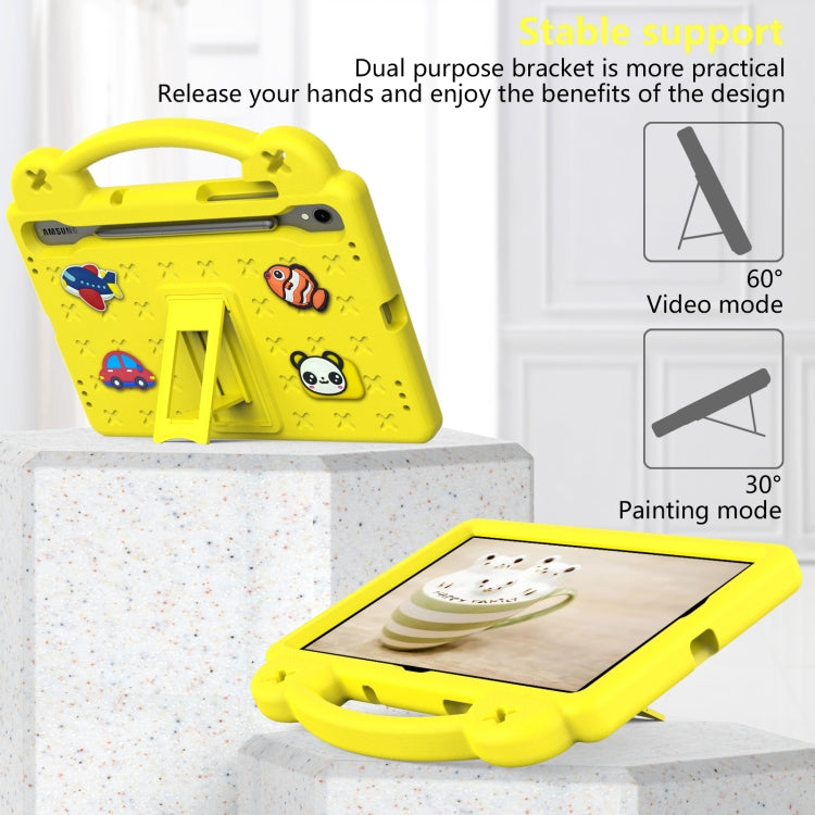 For Samsung Galaxy Tab S9 FE / X510N Handle Kickstand Children EVA Shockproof Tablet Case(Yellow) - Galaxy Tab S9 FE by buy2fix | Online Shopping UK | buy2fix