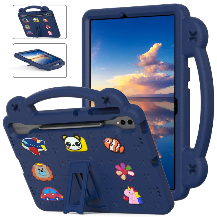 For Samsung Galaxy Tab S8+ 12.4 X800/X806 Handle Kickstand Children EVA Shockproof Tablet Case(Navy Blue) - Galaxy Tab S8+ Cases by buy2fix | Online Shopping UK | buy2fix