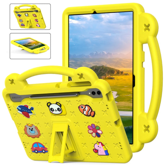 For Samsung Galaxy Tab S10+12.4 X820 Handle Kickstand Children EVA Shockproof Tablet Case(Yellow) - Tab S10+ Cases by buy2fix | Online Shopping UK | buy2fix