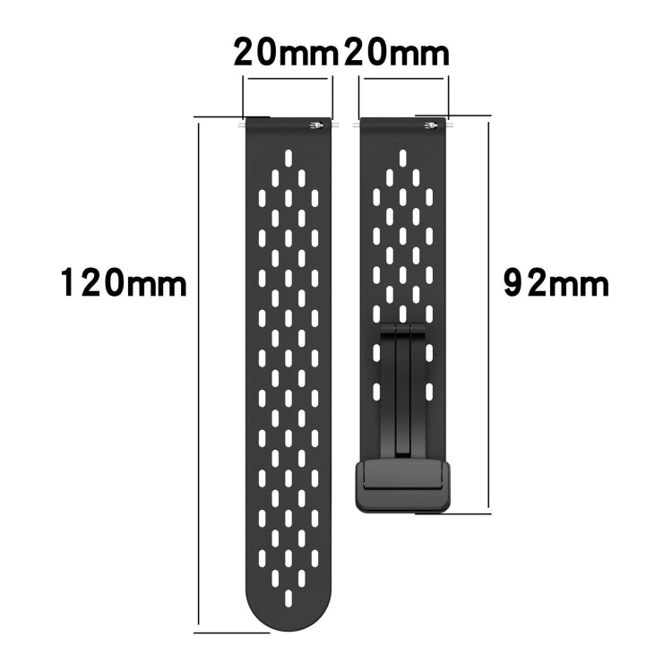 For Amazfit GTS 4 20mm Folding Magnetic Clasp Silicone Watch Band(Space Ash) - Watch Bands by buy2fix | Online Shopping UK | buy2fix