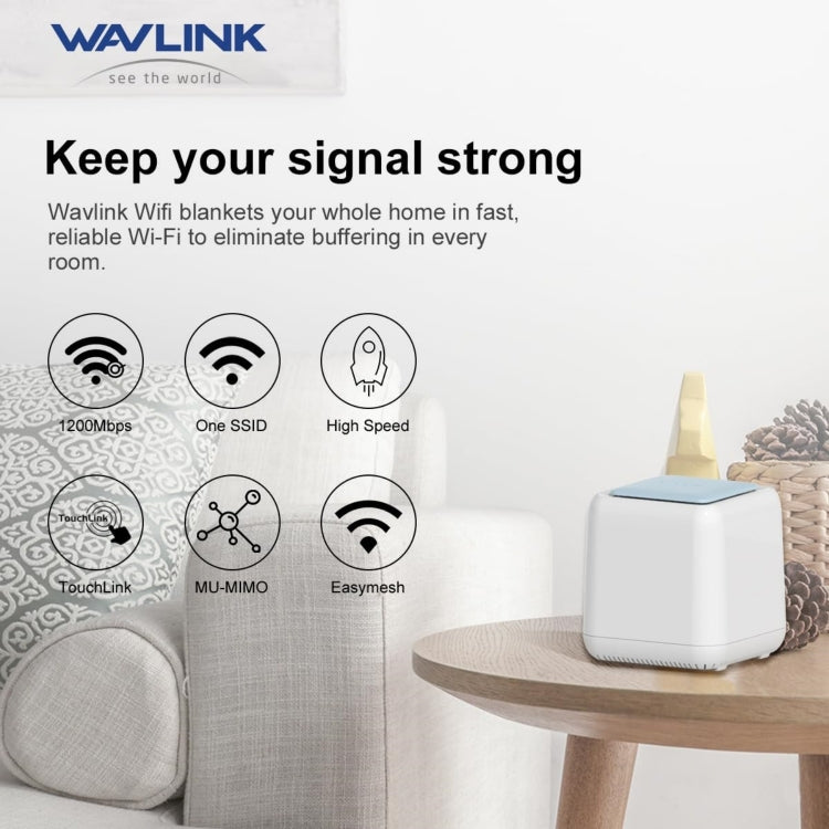 WAVLINK WN535M2 For Home Office 2pcs Mesh Wireless Router AC1200 Dual Band WiFi Signal Booster, Plug:AU Plug - Wireless Routers by WAVLINK | Online Shopping UK | buy2fix