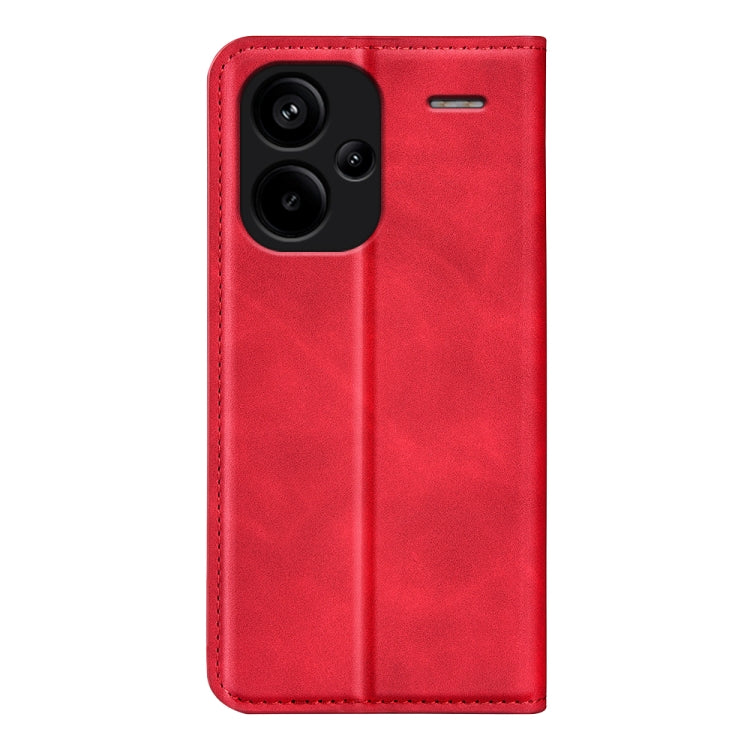 For Xiaomi Redmi Note 13 Pro+ Retro-skin Magnetic Suction Leather Phone Case(Red) - Note 13 Pro+ Cases by buy2fix | Online Shopping UK | buy2fix