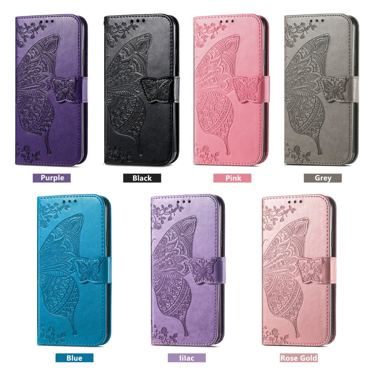 For Ulefone Note 15 Butterfly Love Flower Embossed Leather Phone Case(Blue) - Ulefone Cases by buy2fix | Online Shopping UK | buy2fix