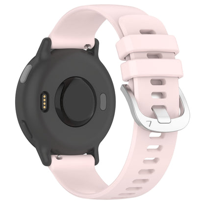 For Garmin Vivomove3 / Garminmove3 Liquid Glossy Silver Buckle Silicone Watch Band(Pink) - Watch Bands by buy2fix | Online Shopping UK | buy2fix