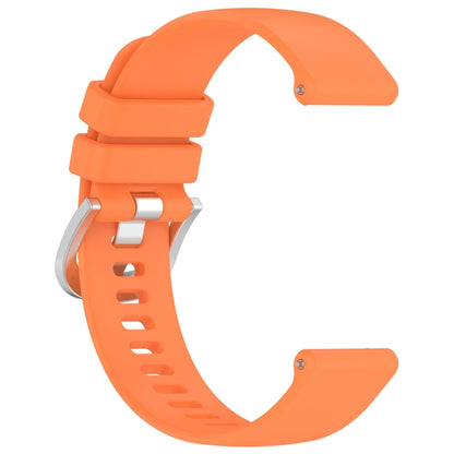 For Garmin Vivoactive 4S Liquid Glossy Silver Buckle Silicone Watch Band(Orange) - Watch Bands by buy2fix | Online Shopping UK | buy2fix