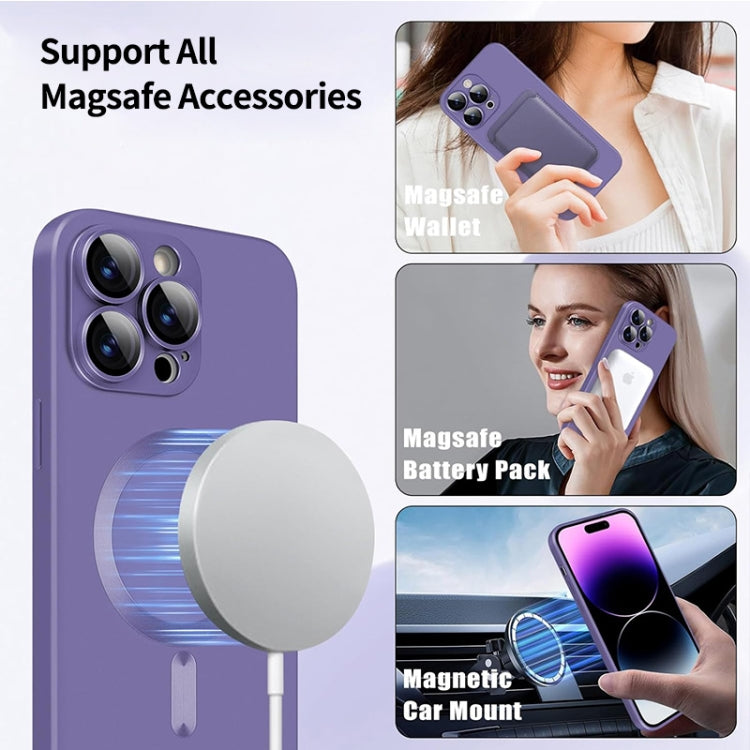 For iPhone 15 Pro ENKAY MagSafe Matte TPU Phone Case with Lens Film & Screen Glass Film(Purple) - iPhone 15 Pro Cases by ENKAY | Online Shopping UK | buy2fix