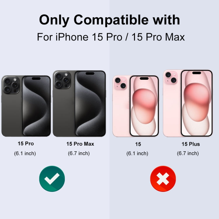 For iPhone 15 Pro / 15 Pro Max NORTHJO Camera Lens Protector Tempered Glass Metal Rhinestone Ring Film(Graphite) - iPhone 15 Pro Tempered Glass by NORTHJO | Online Shopping UK | buy2fix