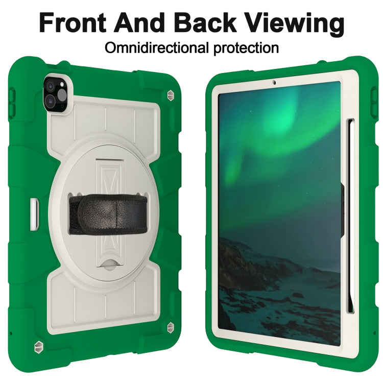 For iPad Air 11 2024 Silicone Hybrid PC Shockproof Tablet Case with Shoulder Strap(Classic Green) - iPad Air 11 2024 Cases by buy2fix | Online Shopping UK | buy2fix