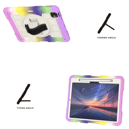 For iPad Pro 11 2024 Silicone Hybrid PC Shockproof Tablet Case with Shoulder Strap(Colorful Purple) - iPad Pro 11 2024 Cases by buy2fix | Online Shopping UK | buy2fix