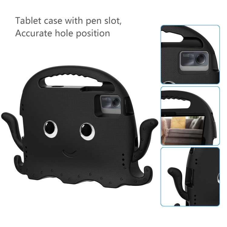 For Samsung Galaxy Tab S9 / S9 FE / S7 / S8 Octopus Style EVA Hybrid PC Shockproof Tablet Case with Strap(Black) - Galaxy Tab S9 Cases by buy2fix | Online Shopping UK | buy2fix