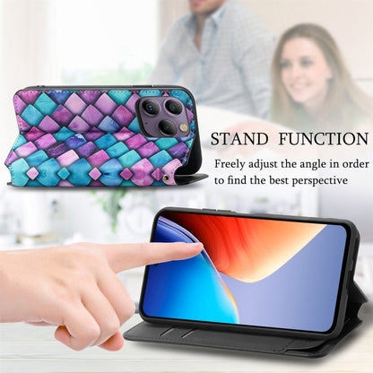 For Blackview  A96 CaseNeo Colorful Magnetic Leather Phone Case(Colorful Cube) - More Brand by buy2fix | Online Shopping UK | buy2fix