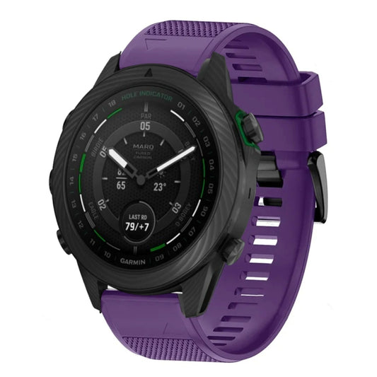 For Garmin MARQ Golfer Gen 2 22mm Quick Release Silicone Watch Band(Purple) - Watch Bands by buy2fix | Online Shopping UK | buy2fix