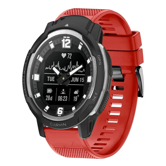 For Garmin Instinct Crossover 22mm Quick Release Silicone Watch Band(Red) - Watch Bands by buy2fix | Online Shopping UK | buy2fix