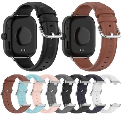 For Redmi Watch 4 Round Tail Top Layer Leather Watch Band(White) - Watch Bands by buy2fix | Online Shopping UK | buy2fix