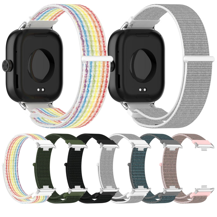 For Redmi Watch 4 Nylon Loop Metal Connector Watch Band(Gray) - Watch Bands by buy2fix | Online Shopping UK | buy2fix