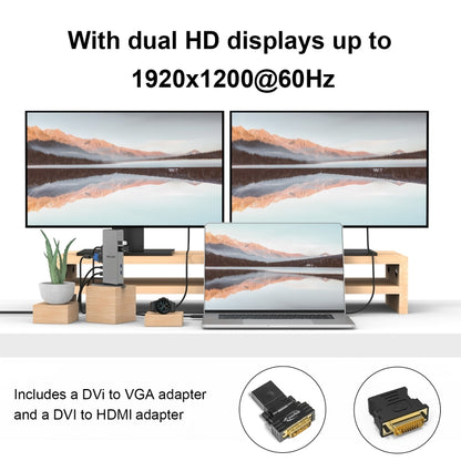 WAVLINK WL-UG39DK7 USB3.0 Hub Adapter Multi-Screen Graphics Card Universal Docking Station, Plug:US Plug - USB HUB by WAVLINK | Online Shopping UK | buy2fix