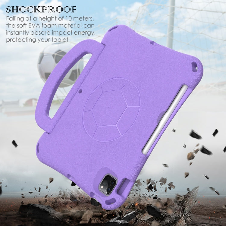 For iPad Air 11 2024 Handle Football Shaped EVA Shockproof Tablet Case(Light Purple) - iPad Air 11 2024 Cases by buy2fix | Online Shopping UK | buy2fix