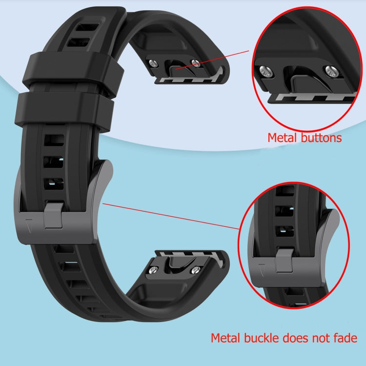 For Garmin Forerunner 965 / 955 / 945 / 935 Solid Color Black Buckle Silicone Quick Release Watch Band(Black) - Watch Bands by buy2fix | Online Shopping UK | buy2fix