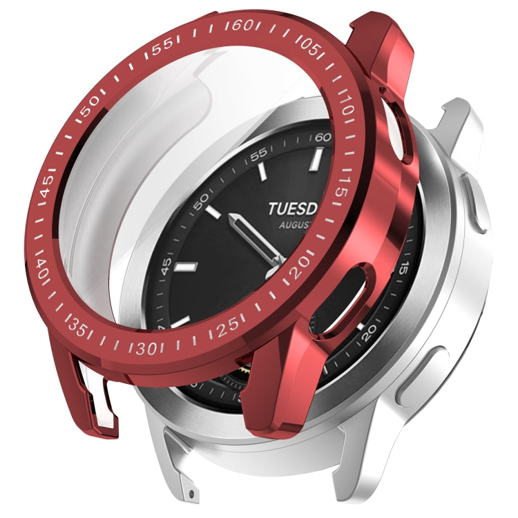 For Xiaomi Watch S3 Full Package TPU Electroplated Watch Protective Case(Red) - Watch Cases by buy2fix | Online Shopping UK | buy2fix